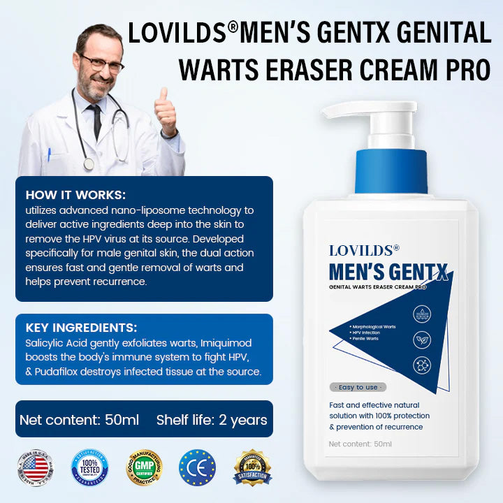 LOVILDS® Men’s GentX Genital Warts Eraser Cream Pro