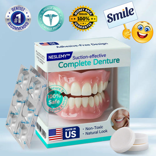 ✅ Made and Shipped from the US | Suction-fit Complete Denture🦷