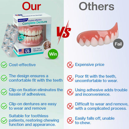 ✅ Made and Shipped from the US |  Suction-fit Complete Denture🦷
